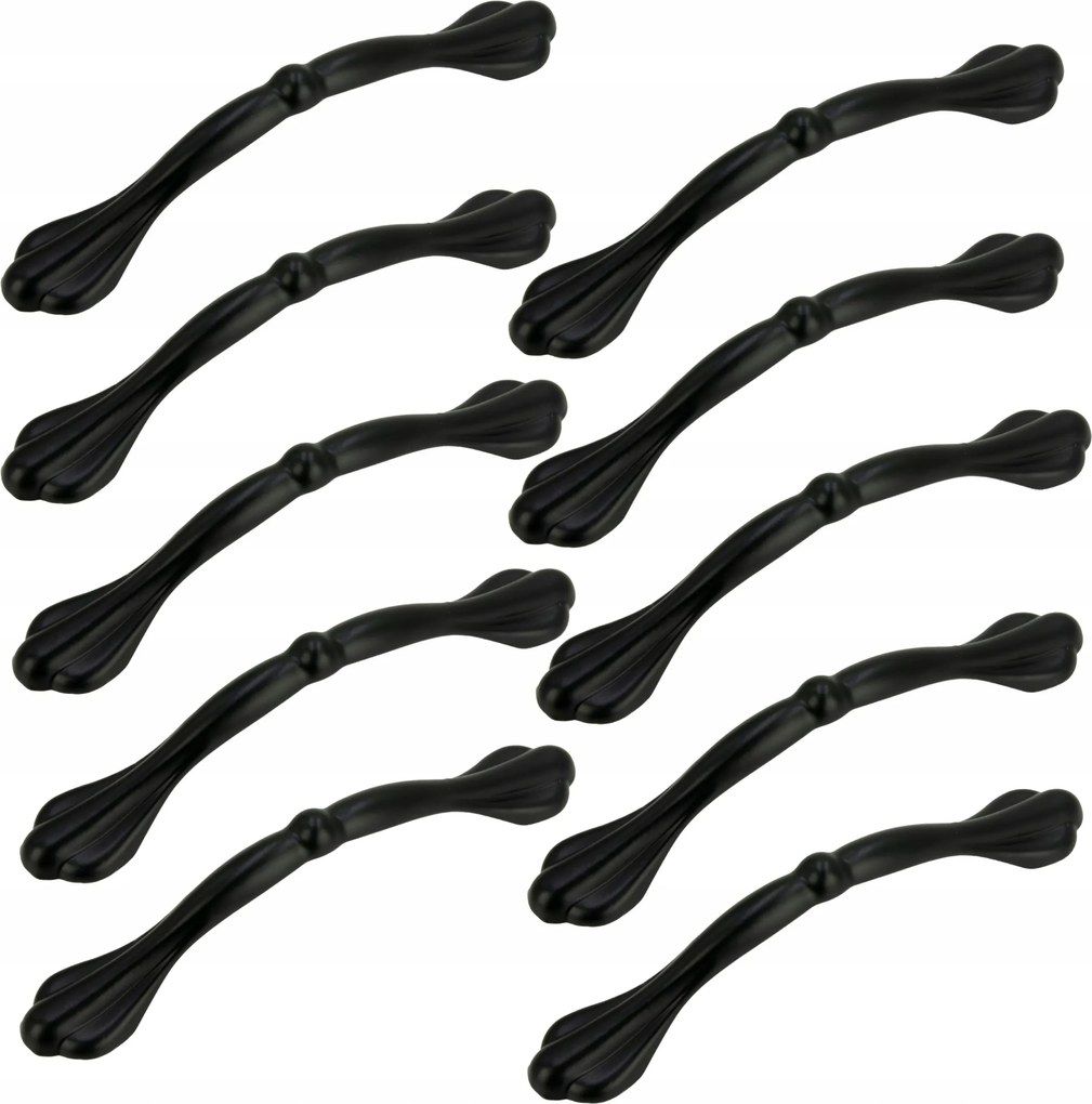 10 x Bútorfogantyú fekete 96 mm fém konyhabútor tartó