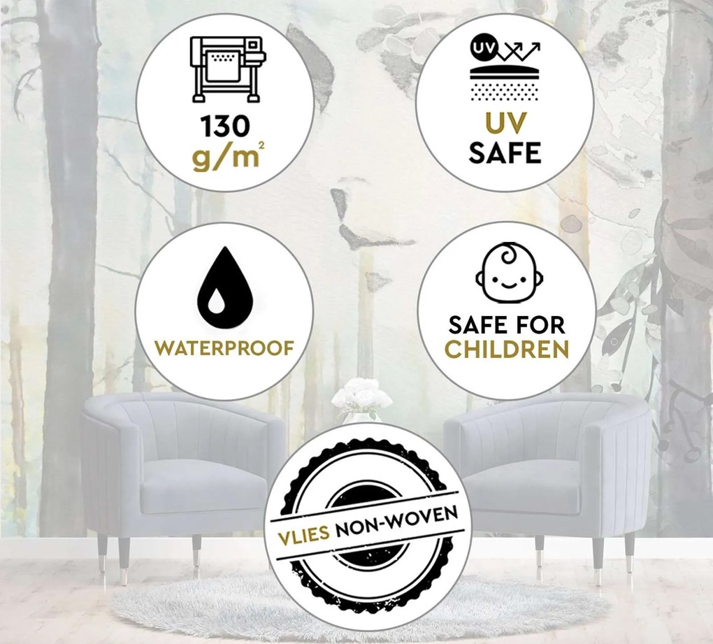 Gario Fotótapéta Pasztell absztrakció, no és erdő Anyag: Vlies, Méret: 350 x 245 cm