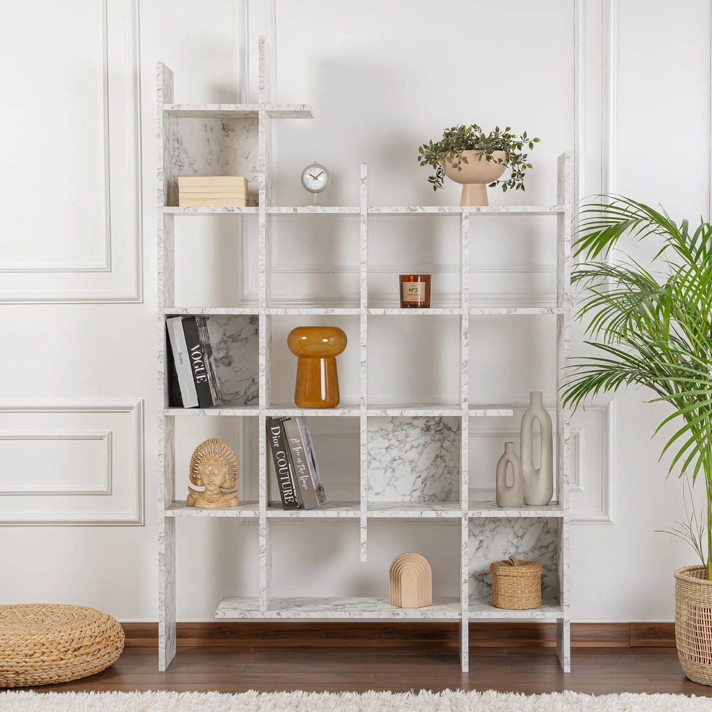 Könyvespolc Manco - Carrara Marble