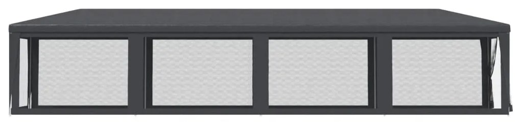 antracitszürke HDPE rendezvénysátor 10 hálós oldalfallal 3x12 m