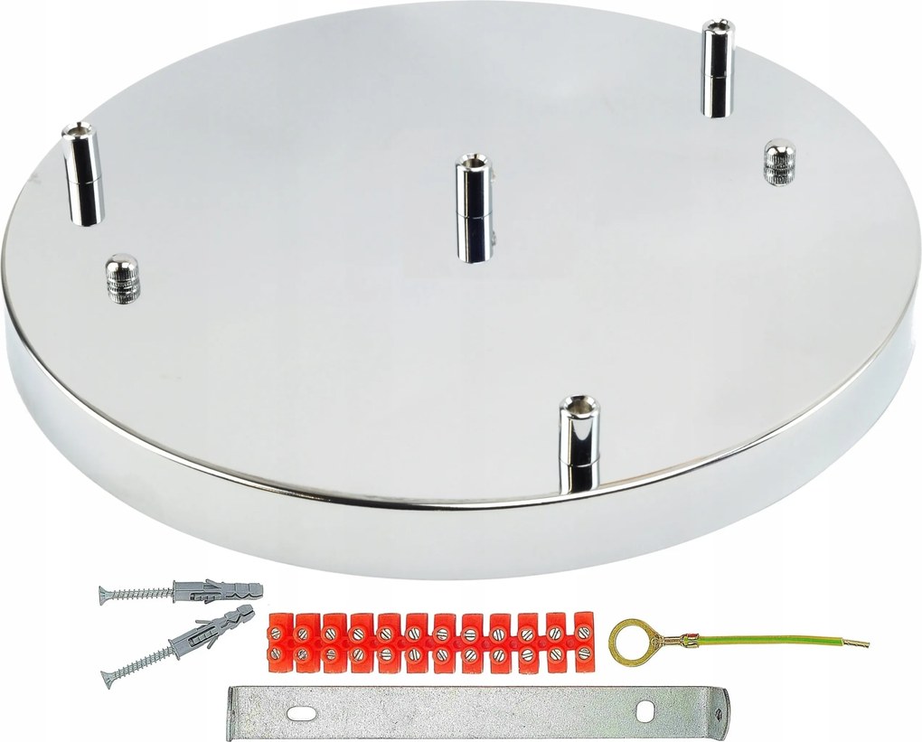 króm rozetta 4 lámpához, legnagyobb mennyezeti takaró, króm 30cm, loft lámpa, Diy