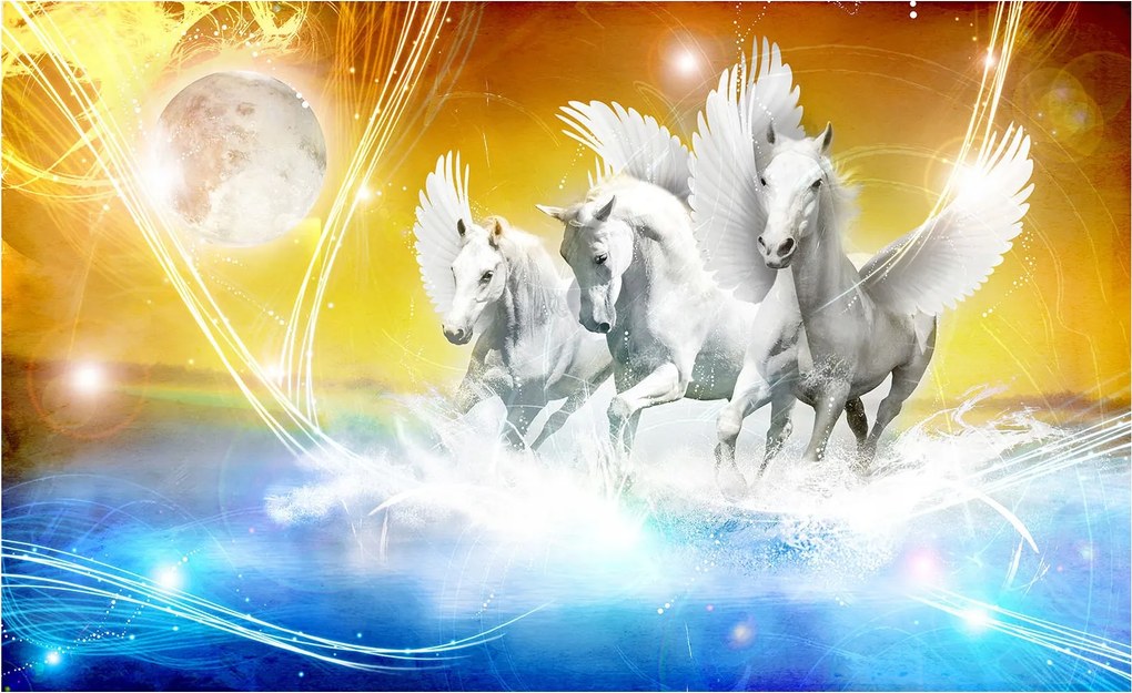 Flizelin fotótapéta Pegazusok és hold mágia az otthonodban 300x210 +ragasztó