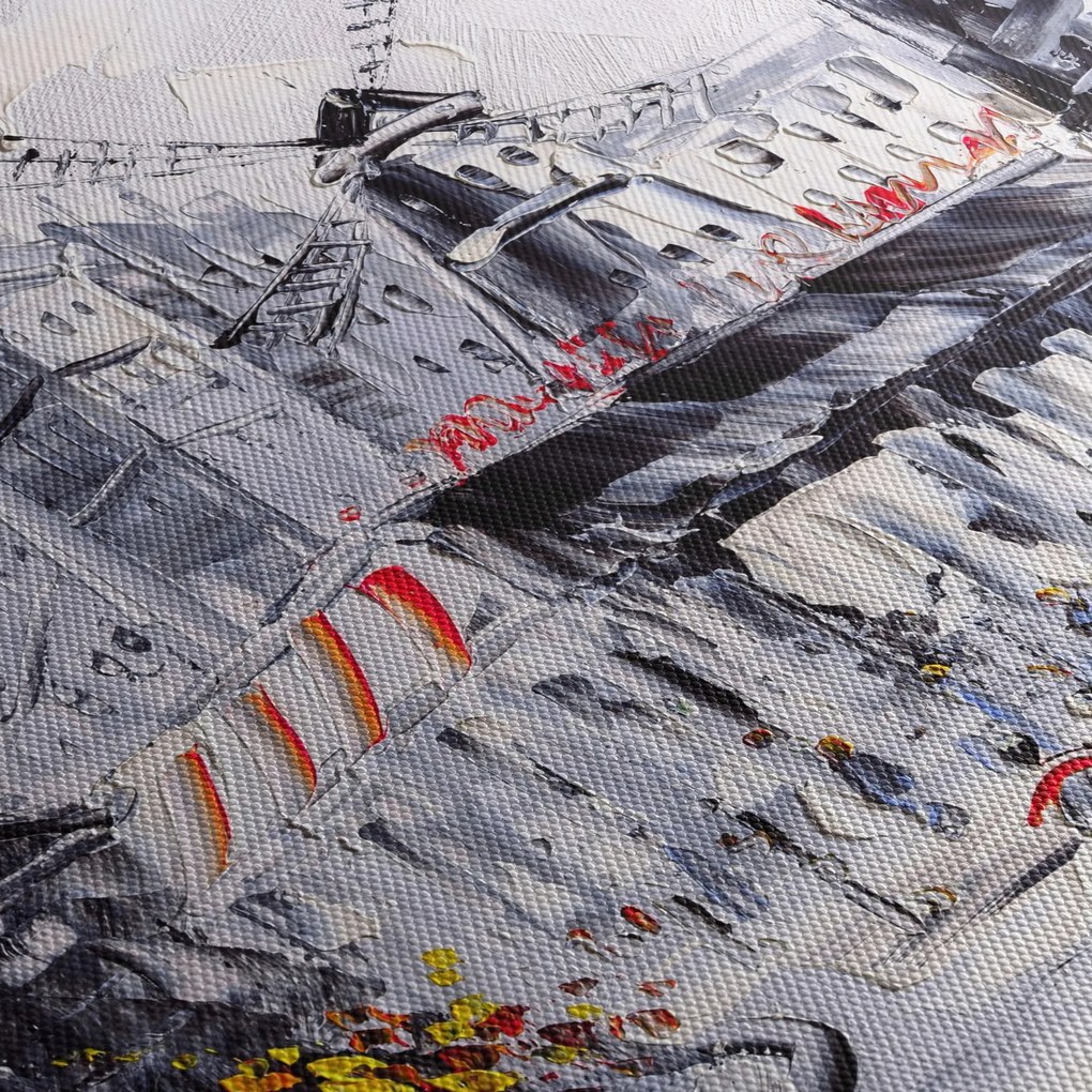 Kép - utca Párizsban, olajfestmény (90x60 cm)