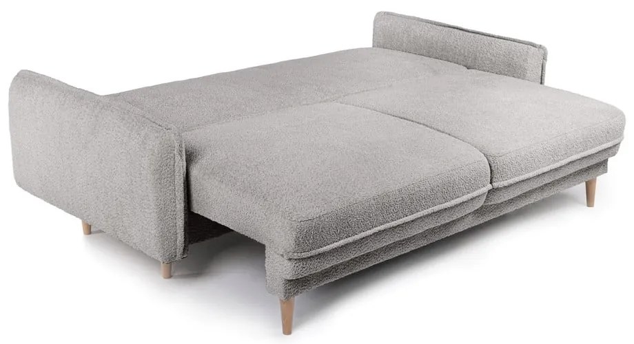 Szürke buklé kinyitható kanapé 215 cm Patti – Bonami Selection