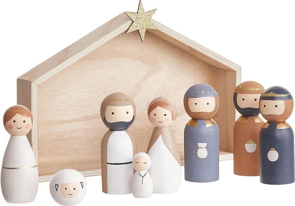 X-MAS betlehemi figurák, 9 darabos készlet