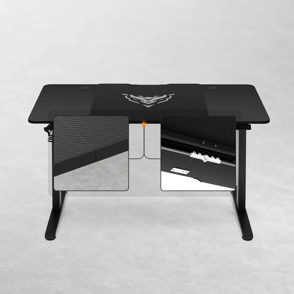 Elektromosan magasságban állítható íróasztal 140 cm fekete: Diablo X-Tensio 1400
