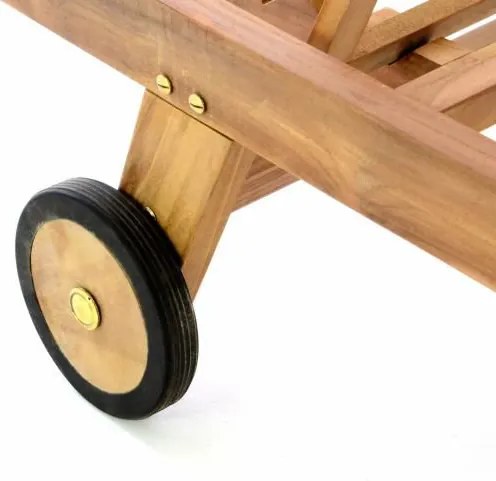 Állítható teakfa nyugágy kerekekkel  összecsukható 200 cm