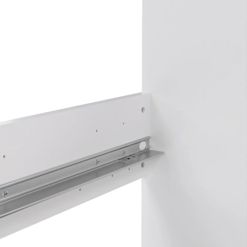 Fehér forgácslemez franciaágy ágyrács nélkül 140x200 cm Naia – Tvilum