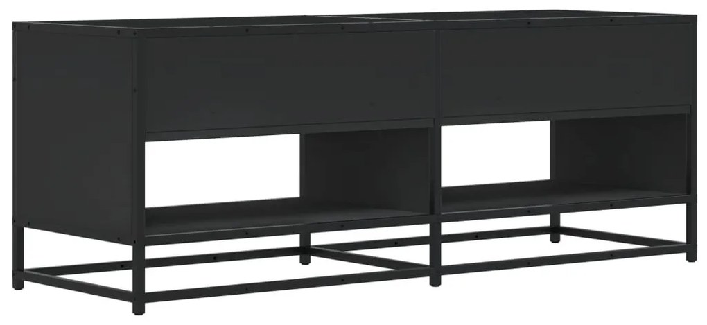fekete szerelt fa és fém TV-szekrény 120,5x40x46 cm