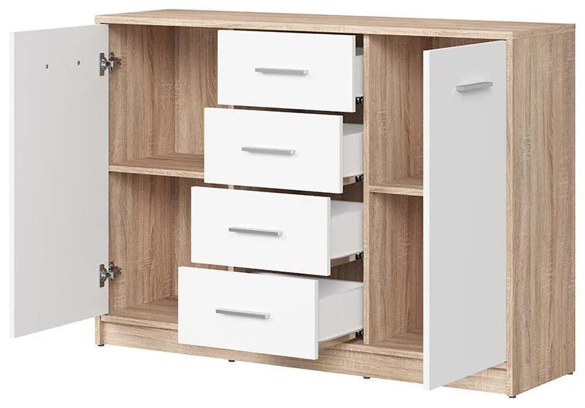 Komód Nepo Plus 6 (szonoma tölgy + fehér) . 1098302