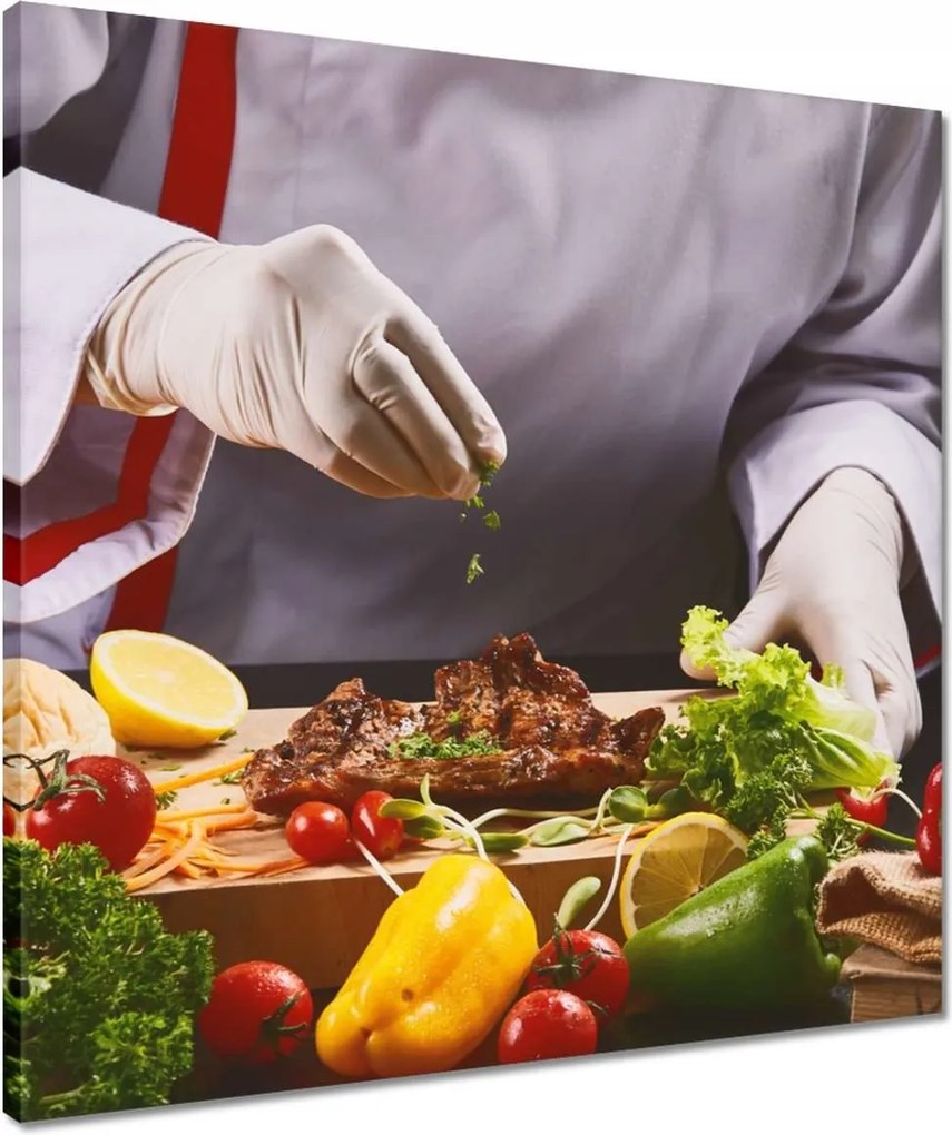 Vászonkép 50x50 Steak konyha dekoráció