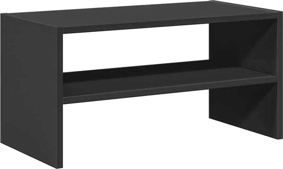 vidaXL cipőtartó állvány egymásra rakható fekete tölgy 60x30x30,5 cm
