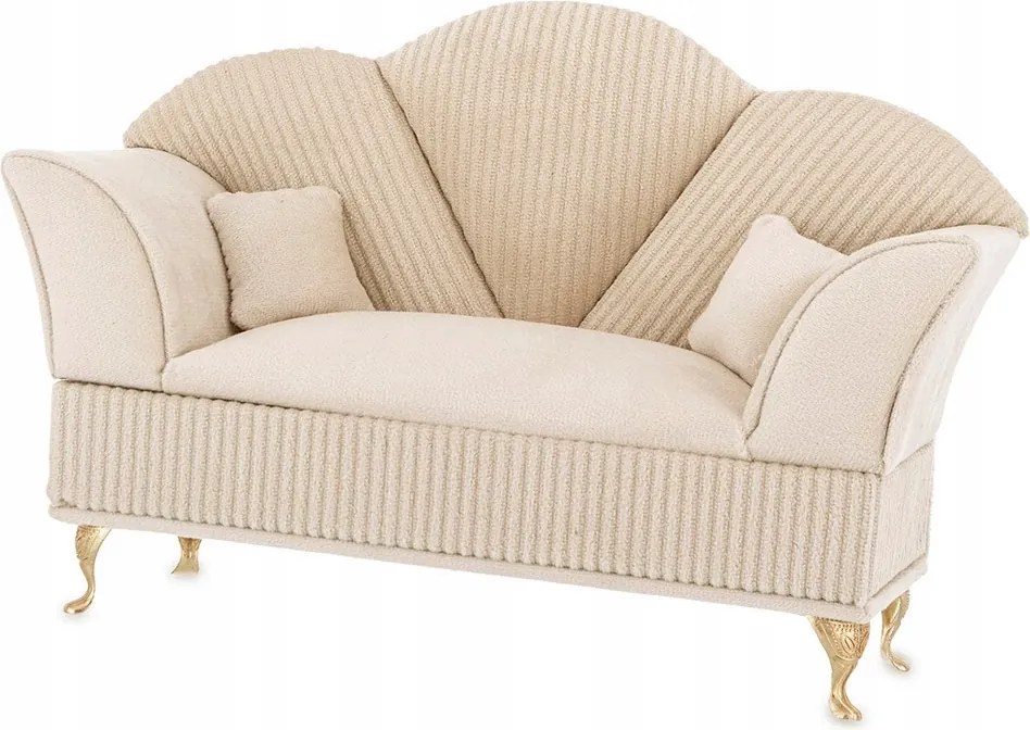 Ékszerdoboz Kanapé Bézs Kanapé 18x27x10cm Doboz Barna