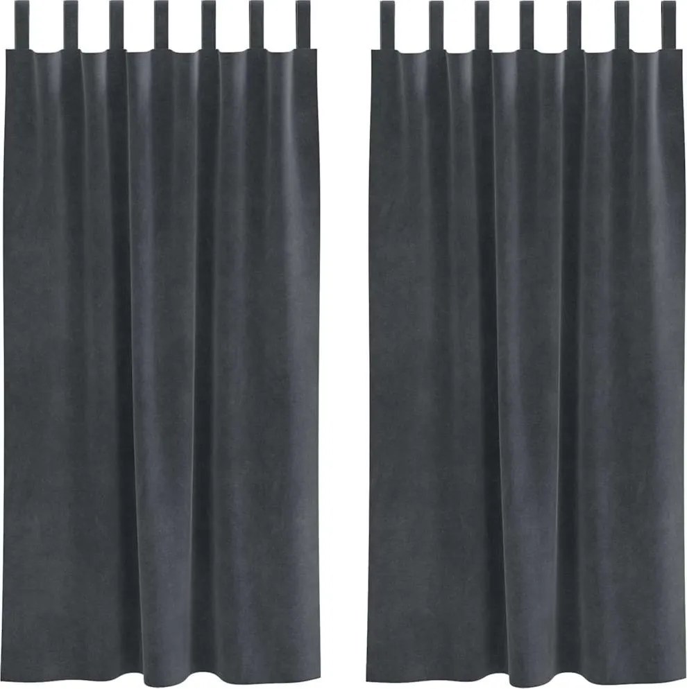 vidaXL Sötétítő függönyök 2 pcs Világosszürke 140 x 175 cm Bársony