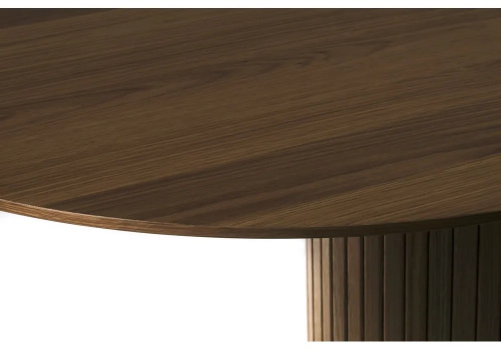 Barna étkezőasztal tölgyfa dekoros asztallappal 95x180 cm Nola – Unique Furniture