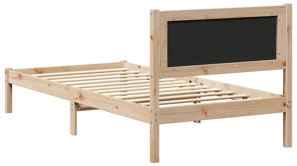 Ágykeret Kárpitozott Fejtámlával Világosszürke 90 x 190 cm