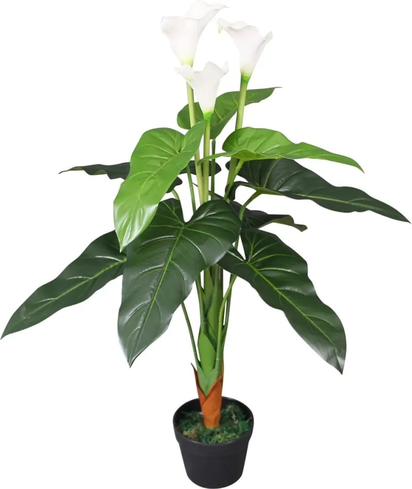 vidaXL műkála liliom virágcseréppel 85 cm fehér