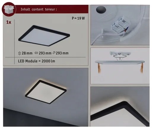 Paulmann 71001 - LED/16W Mennyezeti panel ATRIA 230V 3000K fekete