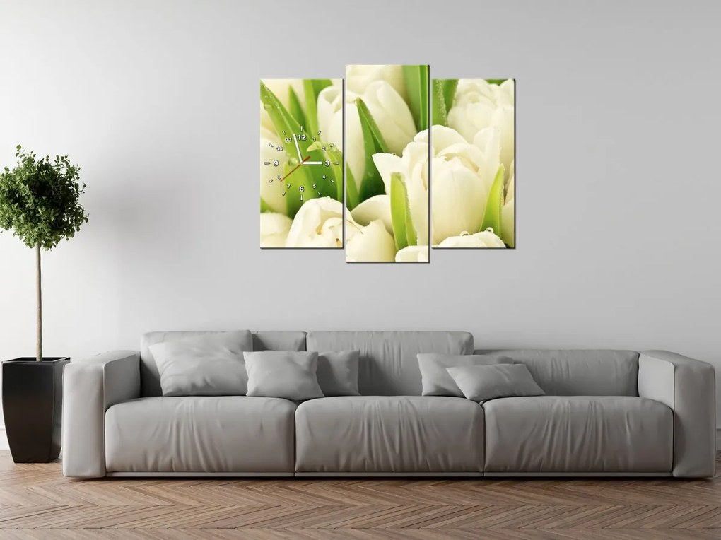 Gario Órás falikép Gyengéd tulipánok - 3 részes Méret: 30 x 90 cm