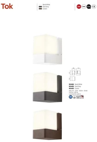 Redo 90489 - LED Kültéri fali lámpa TOK LED/9,4W/230V IP44 antracit