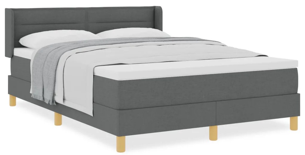 Boxspring ágy matraccal sötétszürkében, 160 x 200 cm szövet