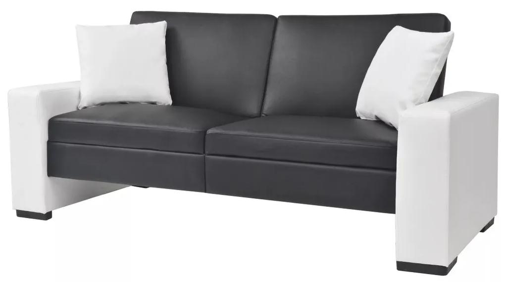 vidaXL fekete, dönthető, karfás PVC kanapéágy