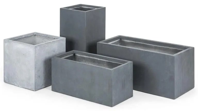Solidflor, antracit, virágcserép, virág konténer, 79,5x38x38 cm, fiberton