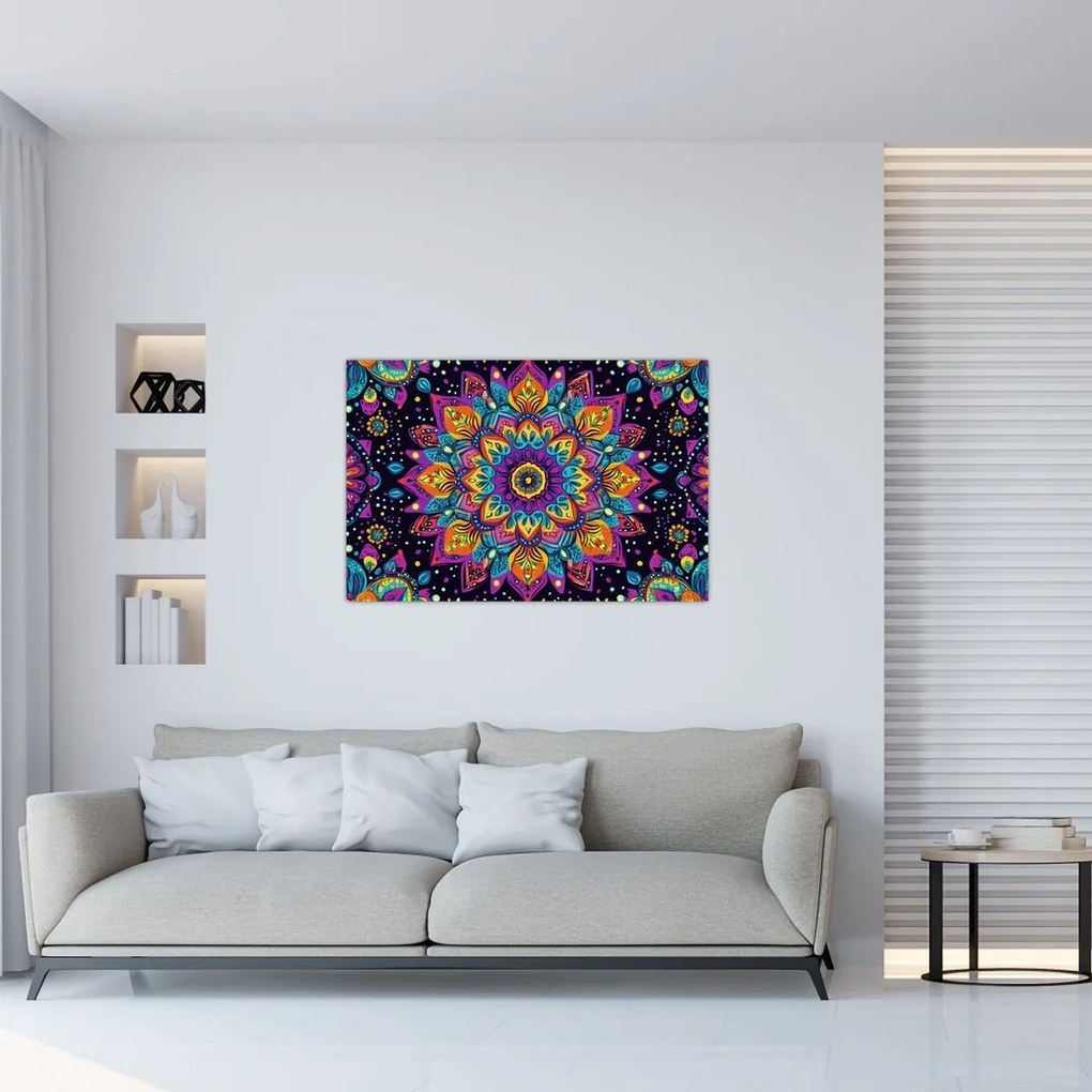 Kép - Kaleidoszkópos mandala (90x60 cm)