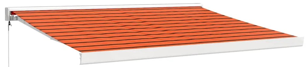 narancs-barna szövet és alumínium behúzható napellenző 3,5x2,5m