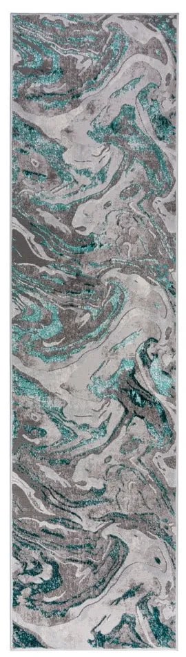 Szürke-türkiz futószőnyeg 60x230 cm Marbled – Flair Rugs