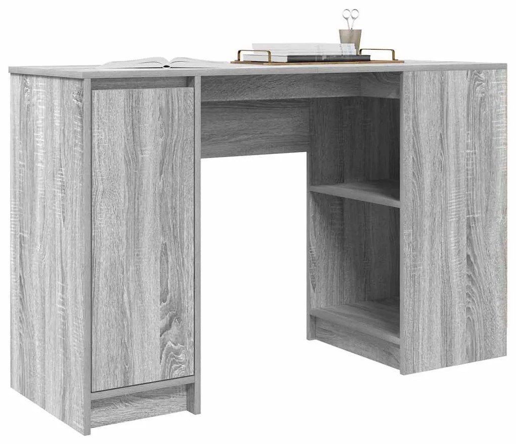 szürke sonoma színű szerelt fa íróasztal 120x42x76 cm