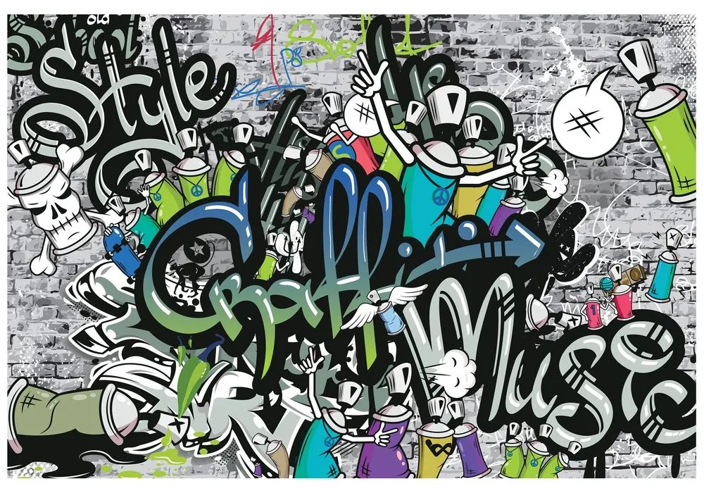 Tapéta stílusos graffiti fal