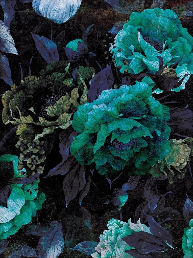 Fotótapéta Sötét bazsarózsa Luxus türkiz és gótika 206x275 +ragasztó