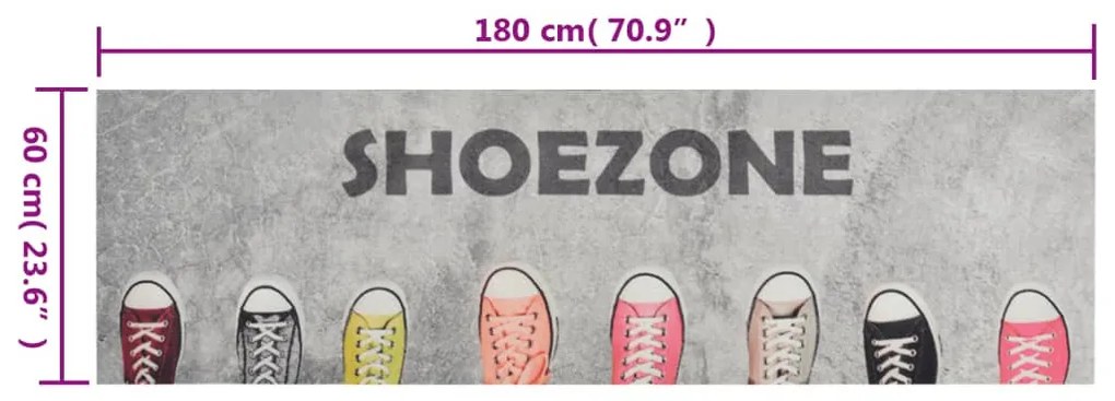 mosható shoezone feliratos bársony konyhaszőnyeg 60x180 cm