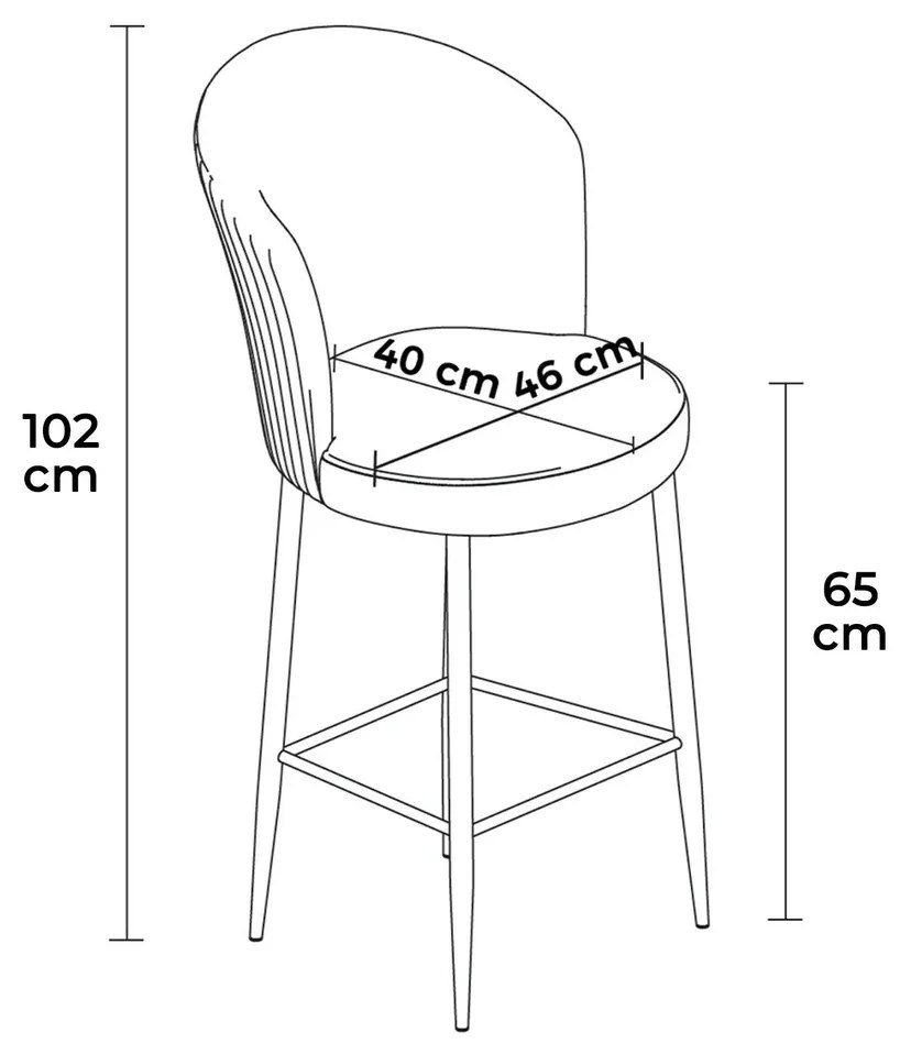 Alte Black bárszék szett, 2 db, 2 db