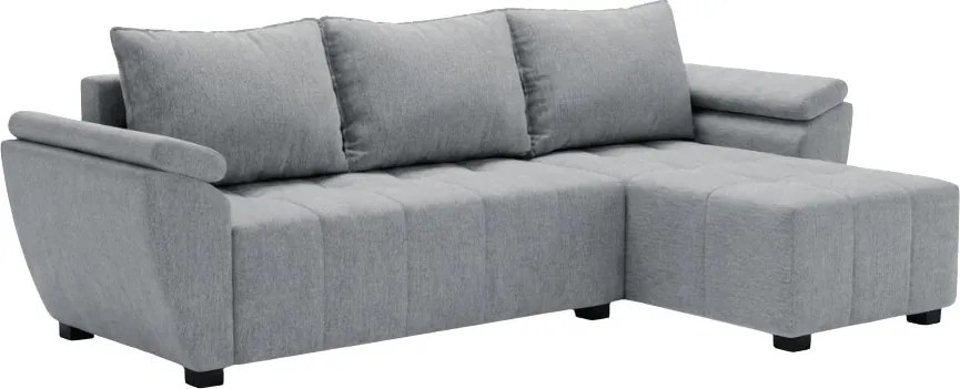 LIVARO L alakú kihúzható, megfordítható sarokkanapé 251x140 cm, világosszürke