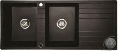 RIVA 2B 1D 1160x500 gránit mosogató METÁL FEKETE GRANMASTER