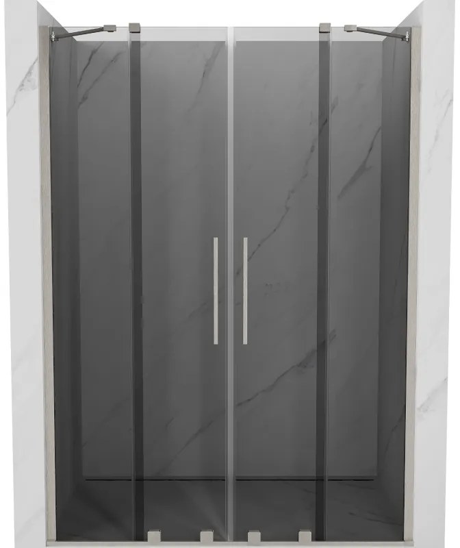 Mexen Velar Duo, tolózuhanyajtó nyitáshoz 140 cm, 8 mm szürke üveg, csiszolt acél, 871-140-000-42-97
