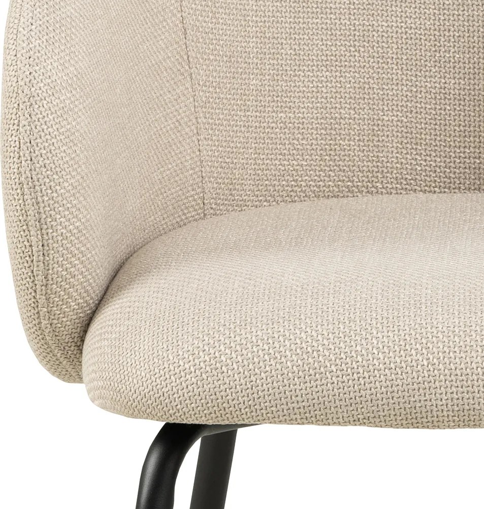 MAZZONI EXPORT CLARA Bézs (Basel 24 szövet)/fekete lábak - MODERN KÁRPITOZOTT KAGYLÓSZÉK LOFT STÍLUSÚ NAPPALIBA/ÉTKEZŐBE/IRODÁBA