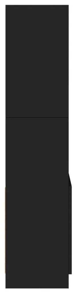 fekete szerelt fa magasszekrény 63 x 33 x 140 cm