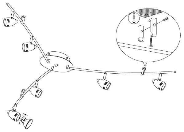 Eglo 92645 - LED Spotlámpa MAGNUM 6xGU10/3W/230V