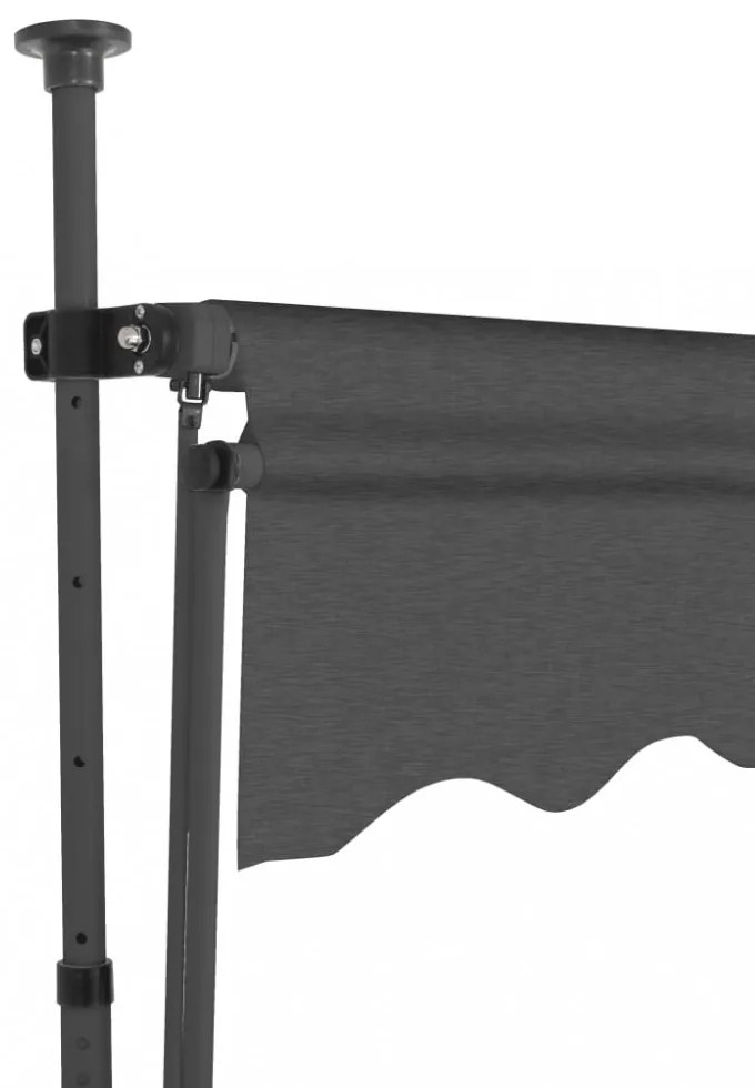 antracitszürke kézzel kihúzható LED-es napellenző 250 cm