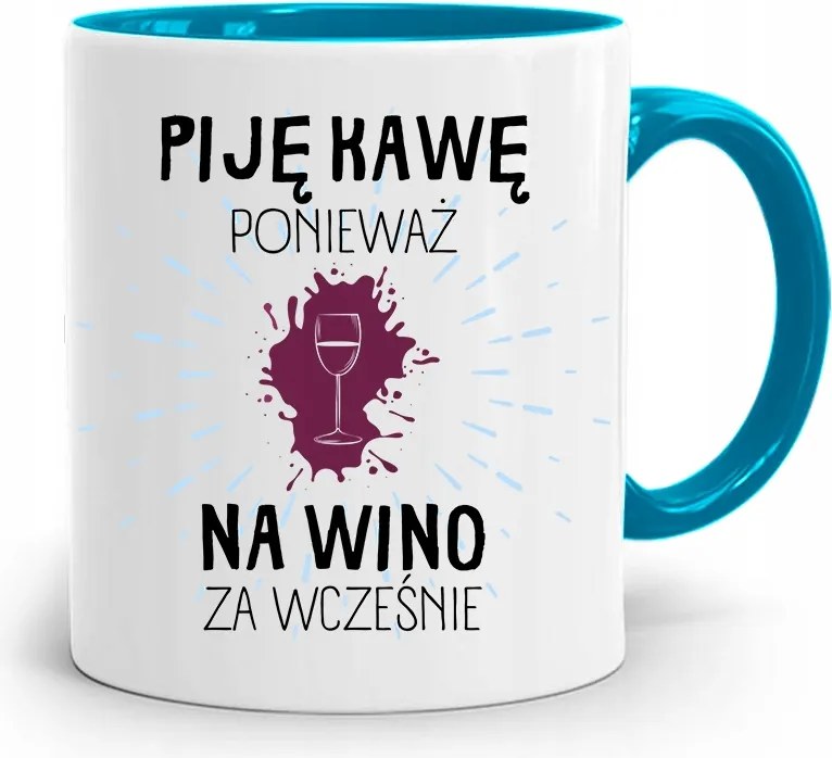 Bögre Kék Vicces Kávét Iszom Ajándék fényképes nyomattal