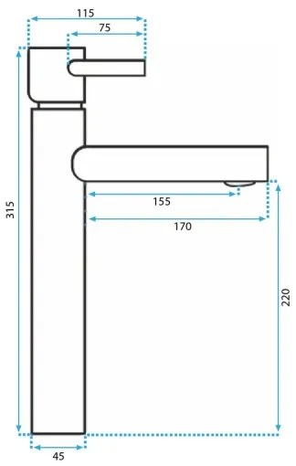 REA-B8803 - TESS mosdócsaptelep 31,5 cm aranyszínű