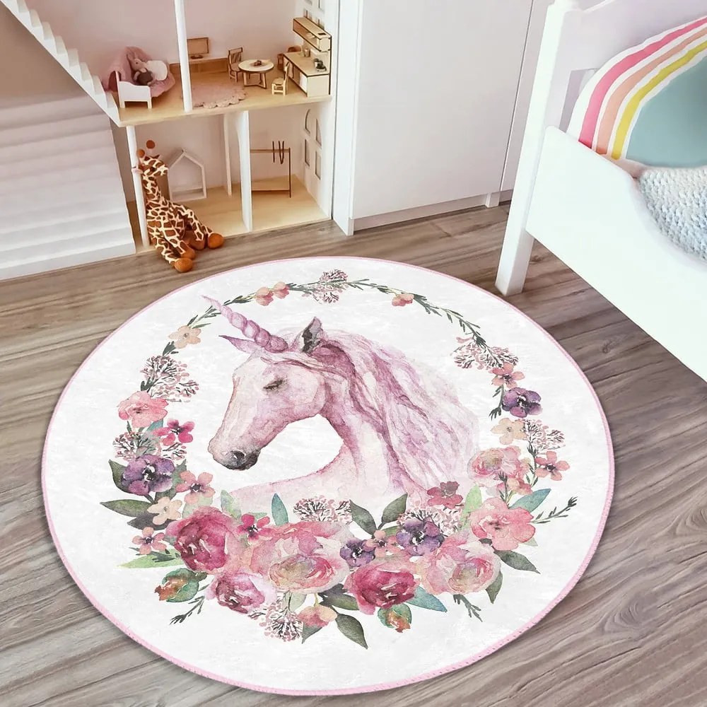 Rózsaszín gyerek szőnyeg ø 80 cm Comfort – Mila Home