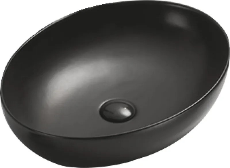 Mexen Jowita 52 x 39 cm-es szabadon álló mosdókagyló, fekete matt - 21355285