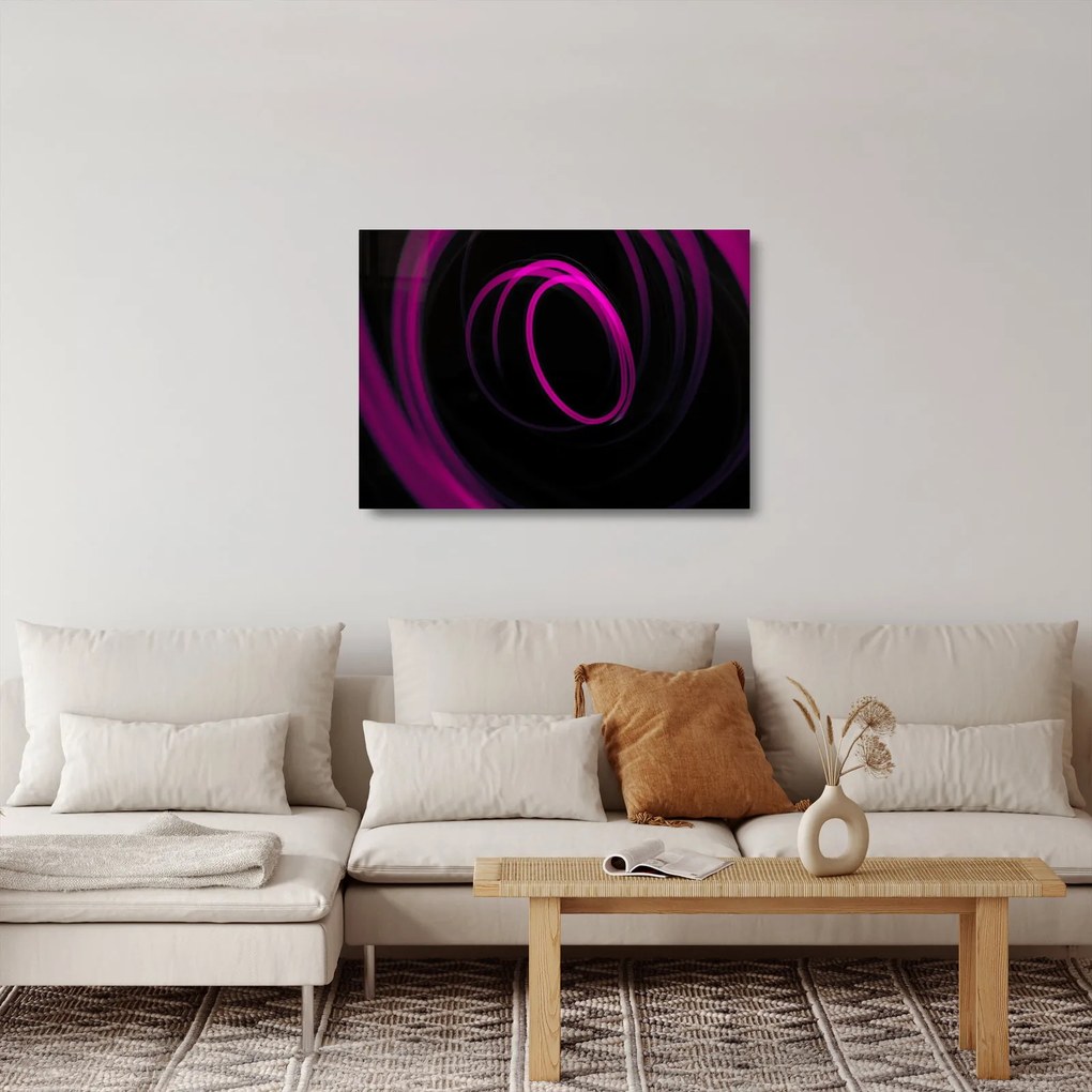 Kép - lila vonalak (üvegen) (70x50 cm)