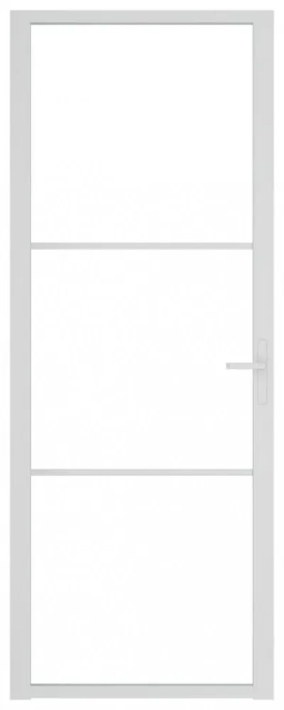 fehér ESG üveg és alumínium beltéri ajtó 76 x 201,5 cm