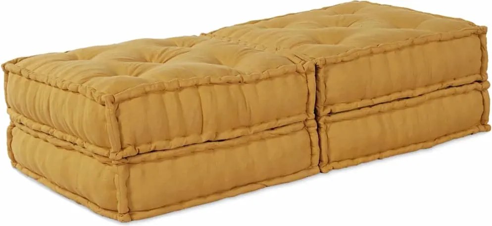 vidaXL Moduláris kanapé 2 pcs Sárga 140 x 70 x 36 cm szövet