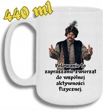 Bögre Fehér Nagy 440ML Vicces Ajándék 1670 Vadászat